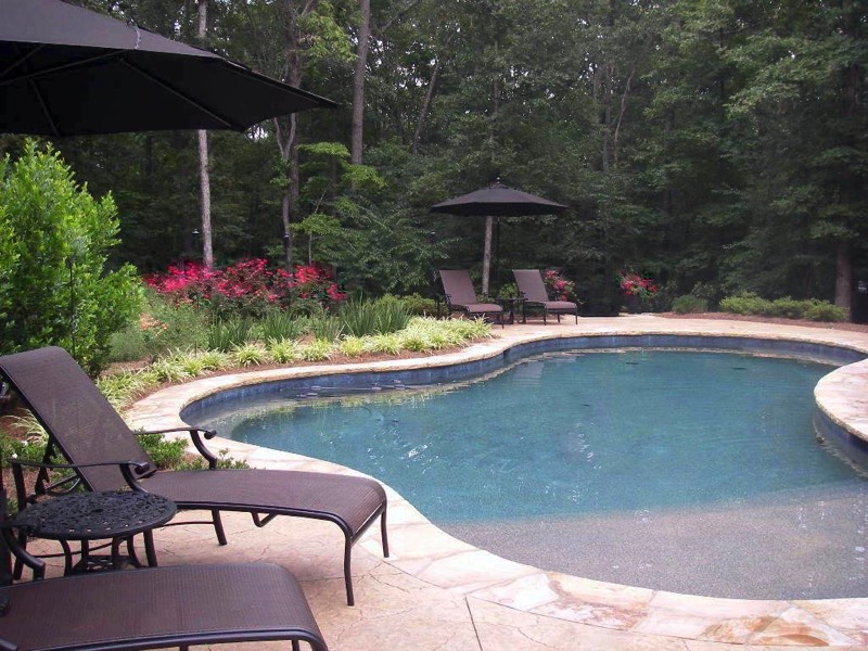 Curved swimming pool
